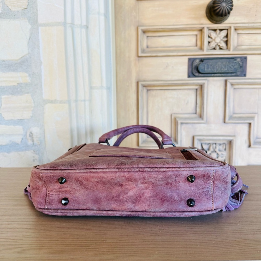 Montana West Purple Studded Fringe Satchel with Matching Wallet - Picture 10 of 10